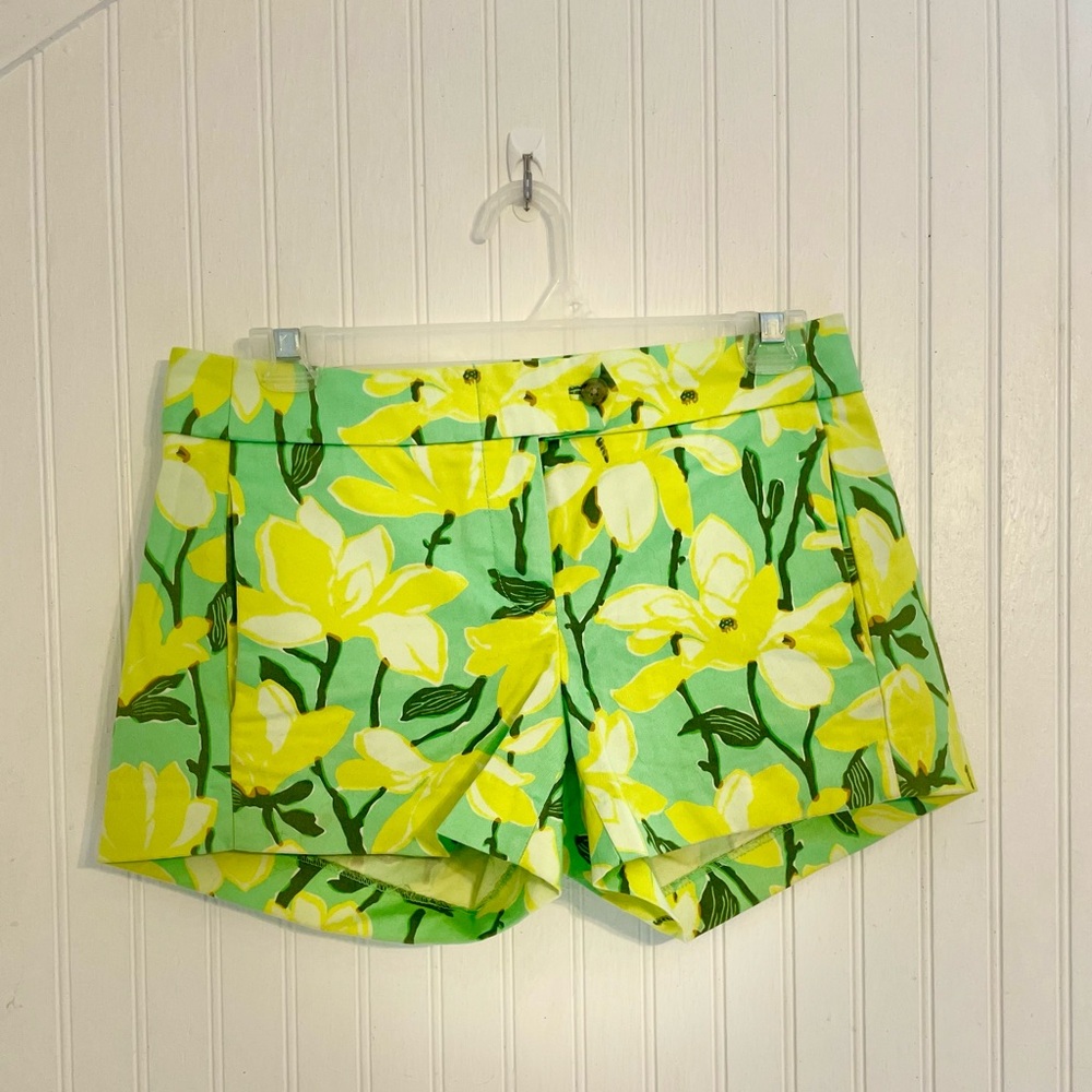 J Crew Floral Green and Yellow Women's Shorts